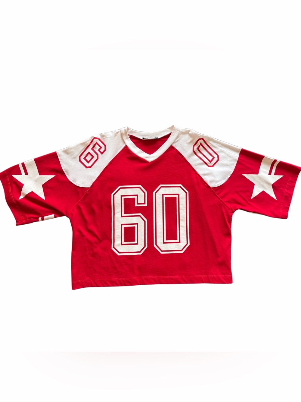 Zara Cropped Cotton Las Vegas Jersey Red & White Women’s M